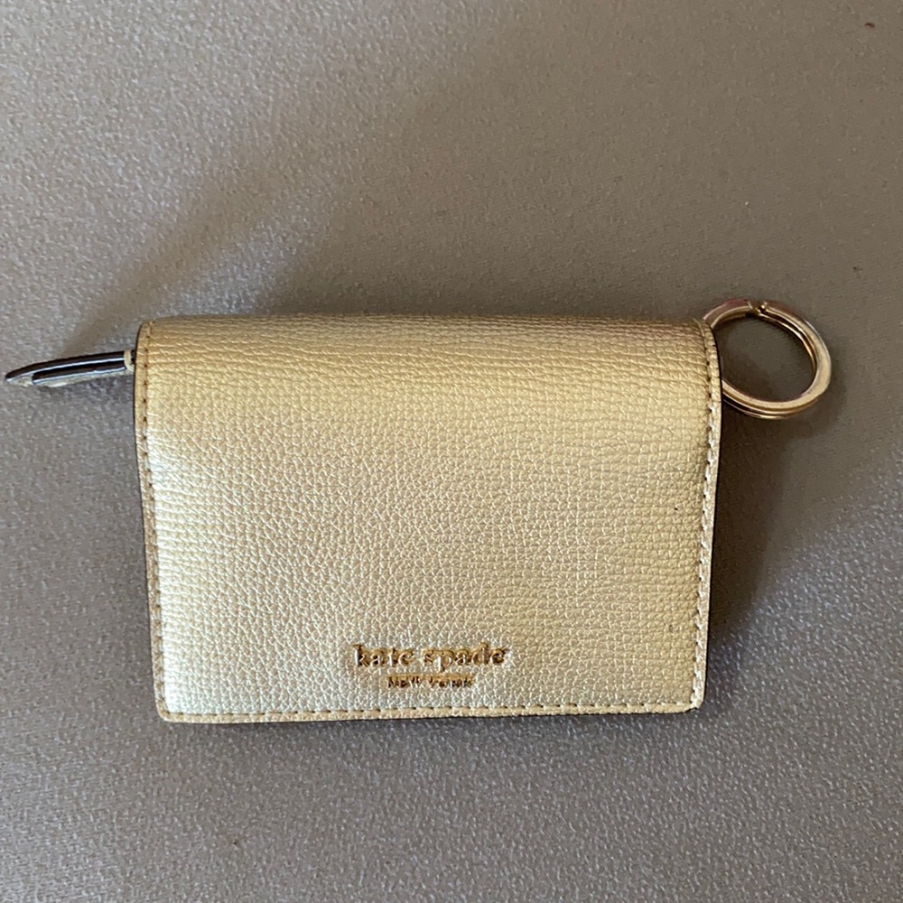 Kate Spade gold keychain wallet